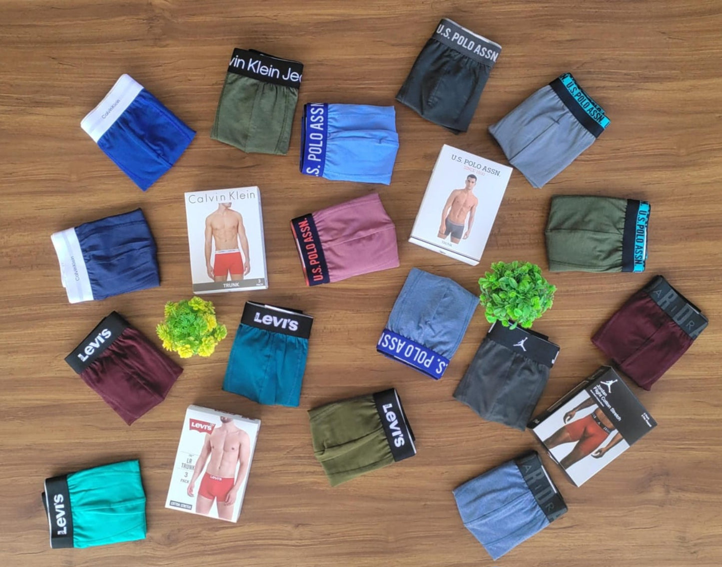 Assorted men's underwear with packaging from HipHaven