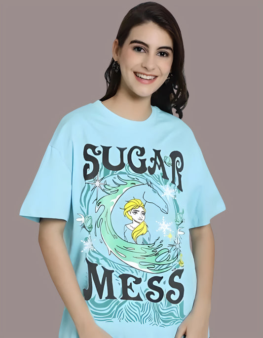 Graphic Printed Cotton Oversize tshirt for women