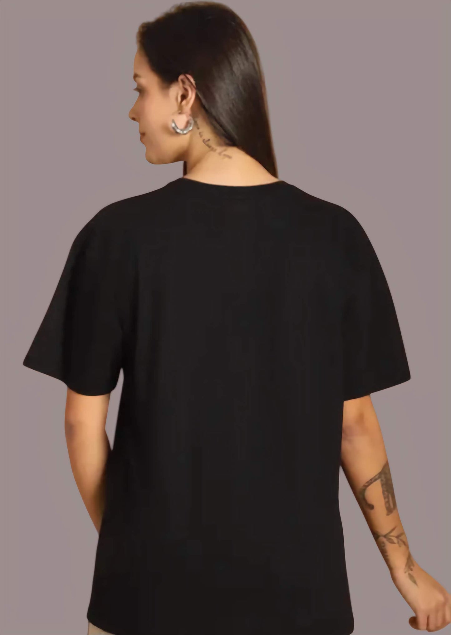 Black graphic printed oversized Tshirt