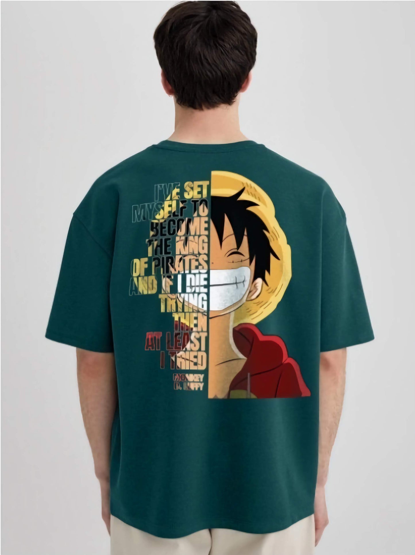 Organic Cotton Loose Fit Green Graphic T-Shirt - Eco-Friendly Printed Tee India