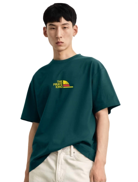 Organic Cotton Loose Fit Green Graphic T-Shirt - Eco-Friendly Printed Tee India