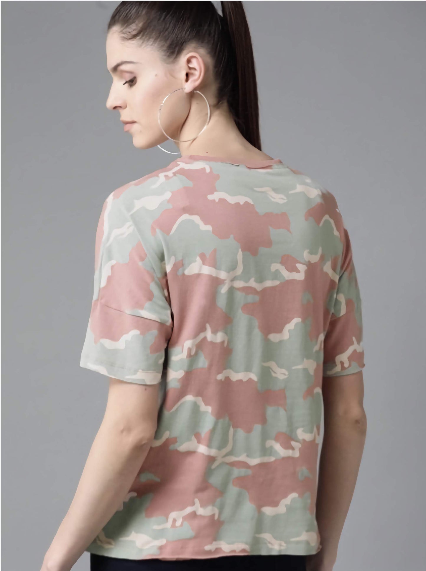 Pink Green Camo Loose Tee