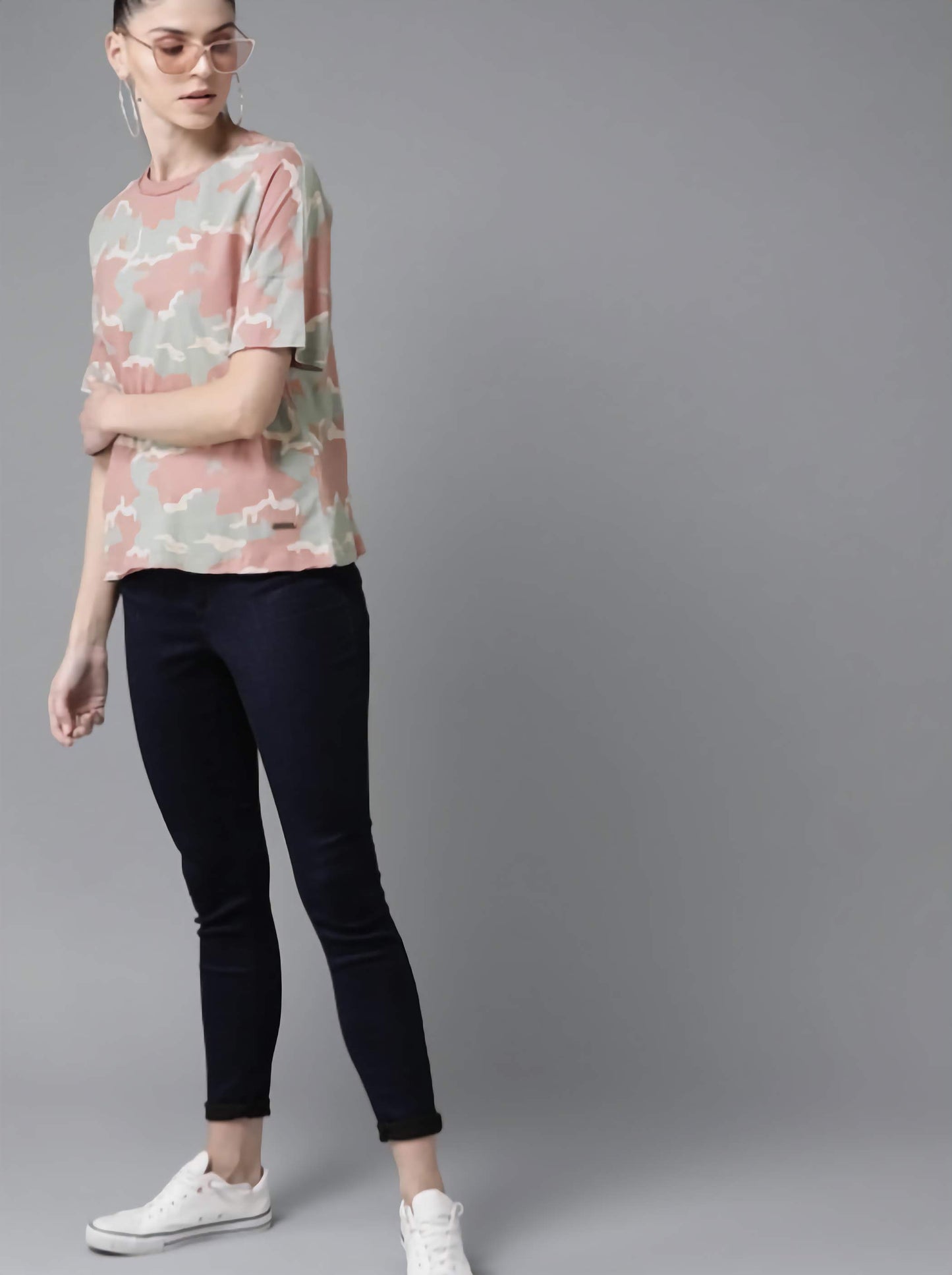 Pink Green Camo Loose Tee