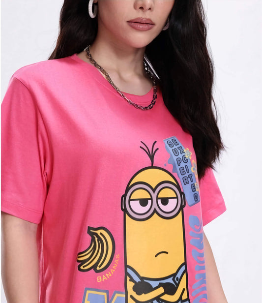Pink Minions Graphic Tee