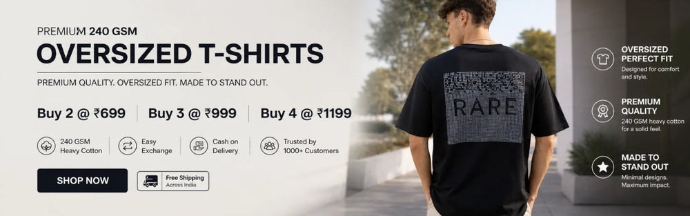 Oversized t-shirts sale buy 2 at ₹699 premium heavy cotton tees with free shipping