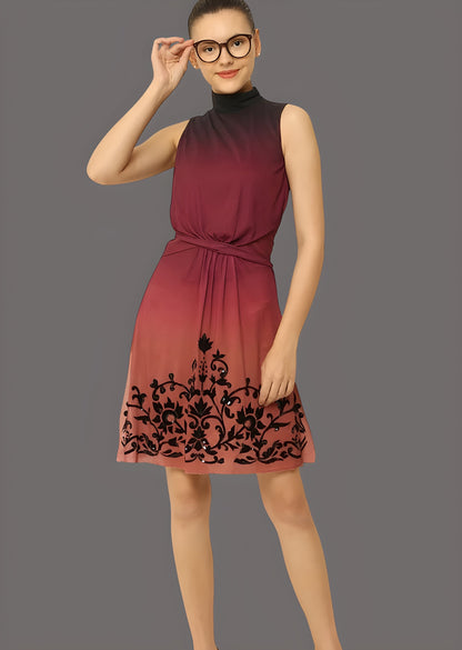 Women's Maroon A Line Dress
