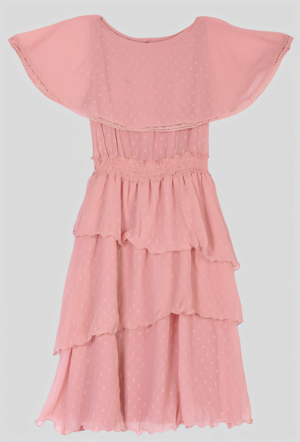 Women's Pink Chiffon Textured Dress
