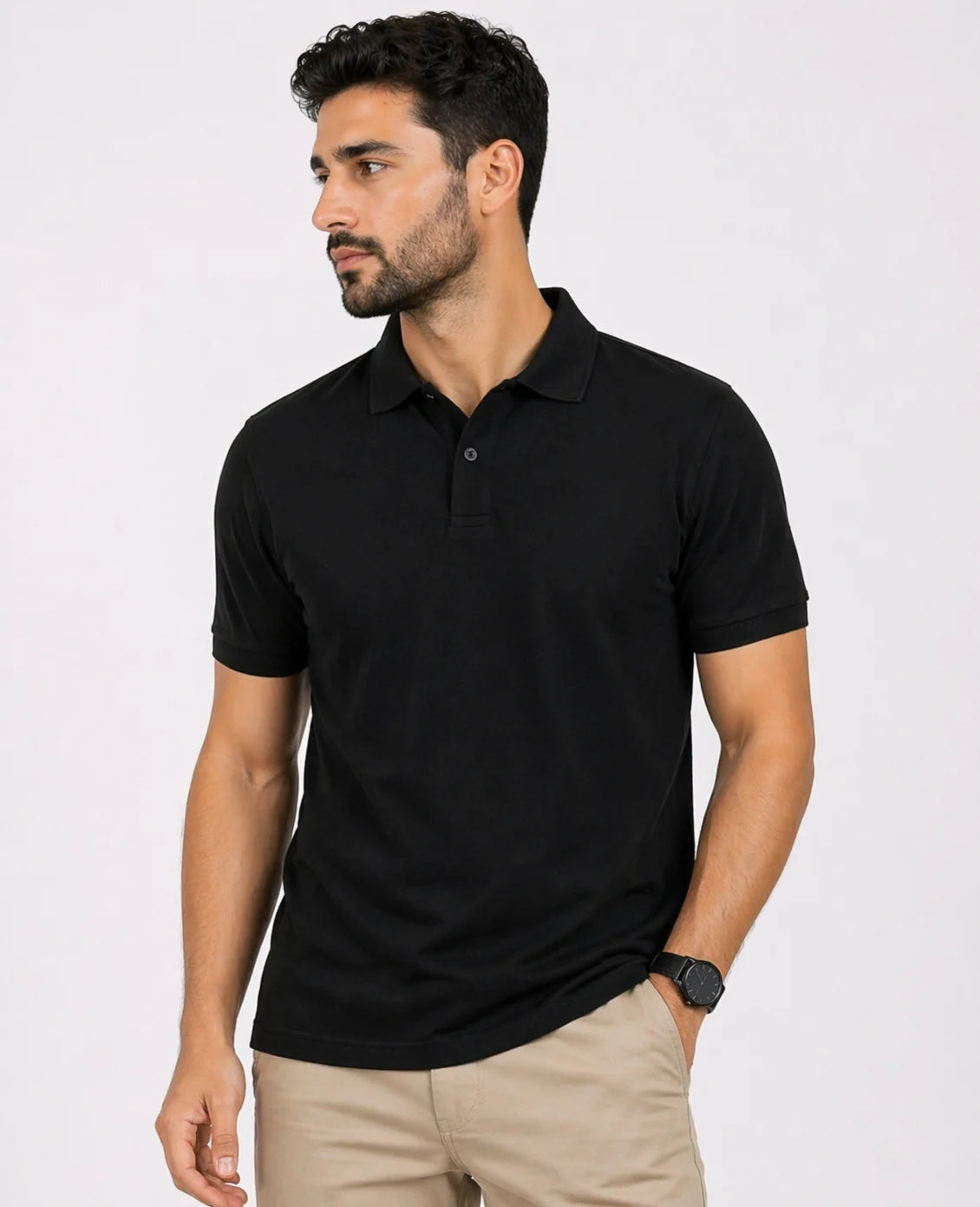 Men’s Black Polo T-Shirt | Premium Soft Mars Fabric | Stylish Casual & Office Wear | Breathable Cotton Blend