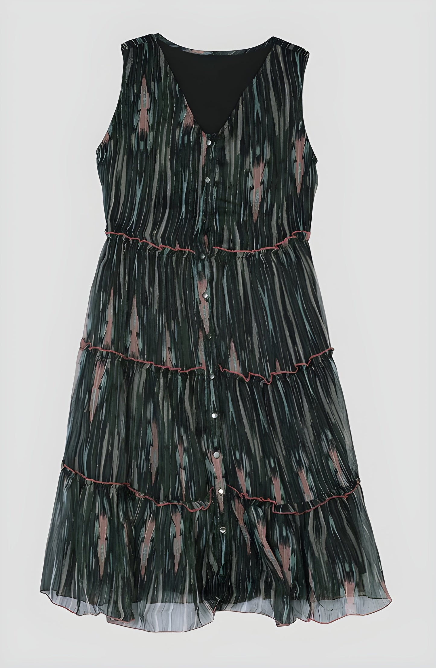 Women's Green Chiffon Printed dresss