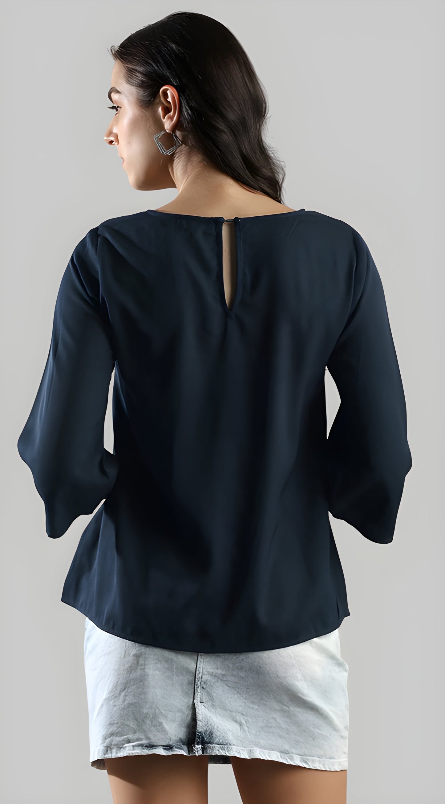 Women's A-Line Sheer Neck Top