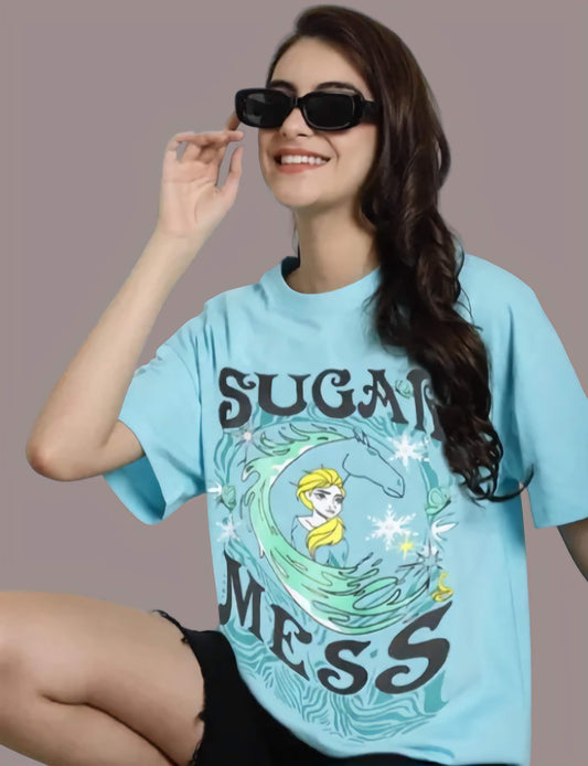 Graphic Printed Cotton Oversize tshirt for women