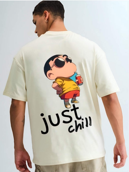 Shin Chan Just Chill Oversized T-Shirt - Anime Printed Loose Fit Tee India
