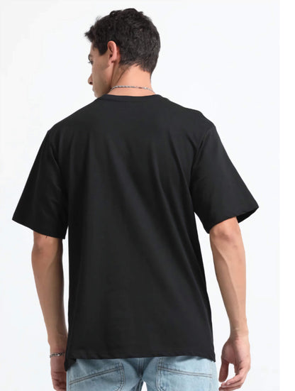 Black solid Oversized T-Shirts