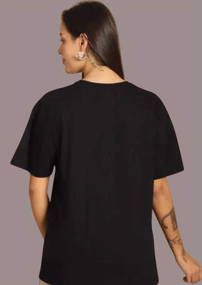 Black graphic printed oversized Tshirt