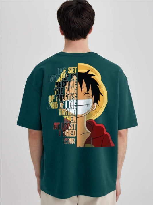 Organic Cotton Loose Fit Green Graphic T-Shirt - Eco-Friendly Printed Tee India