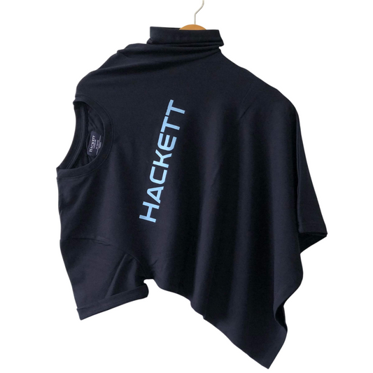 Hackett Navy Blue Airtex Cotton Lycra T-Shirt