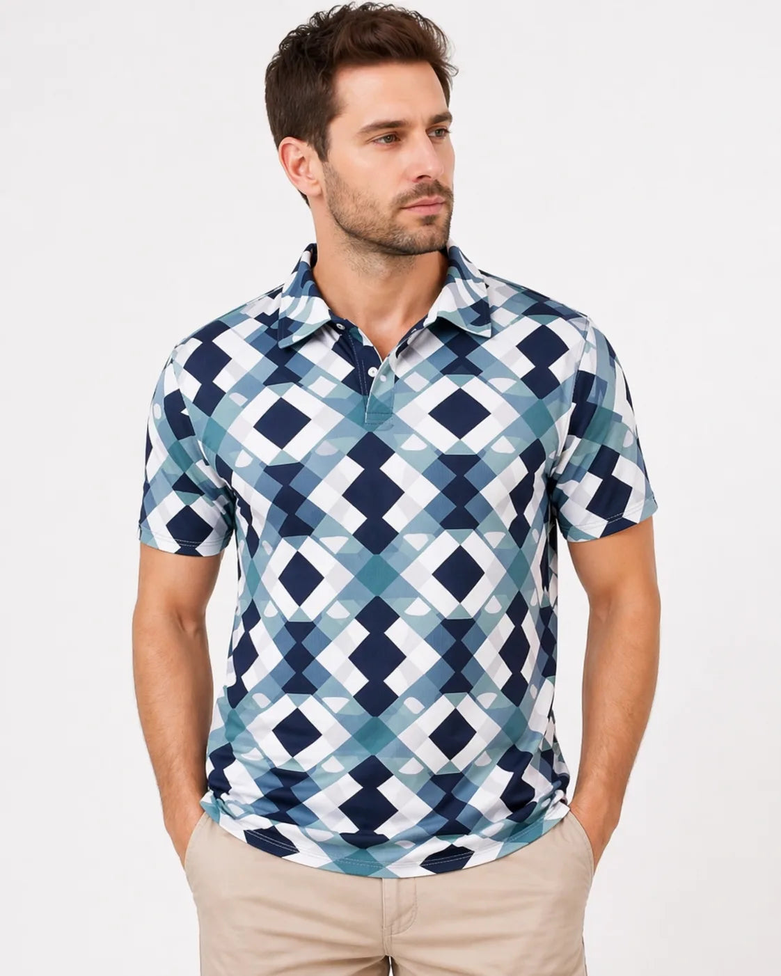 Men’s Premium Printed Polo T-Shirt (200 GSM Cotton Piqué) – Statement Fit