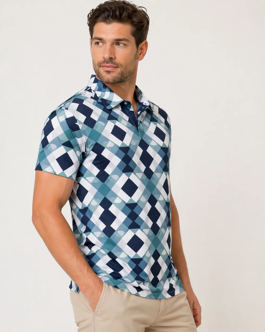 Men’s Premium Printed Polo T-Shirt (200 GSM Cotton Piqué) – Statement Fit