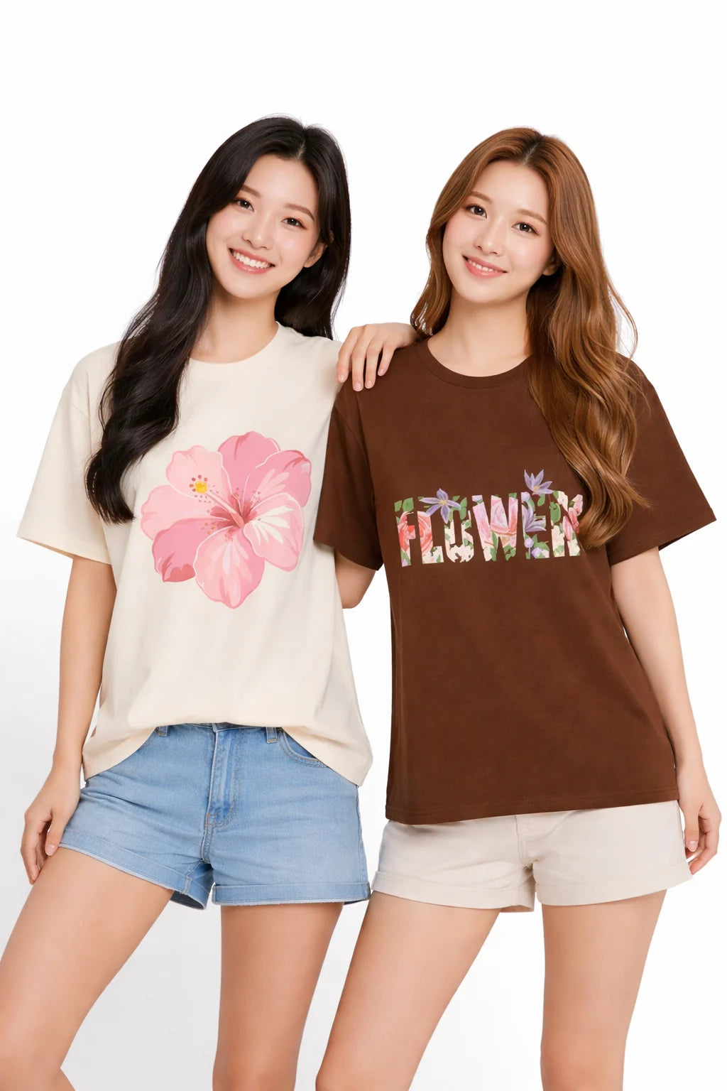 “Women wearing oversized t-shirt combo pack India casual wear”